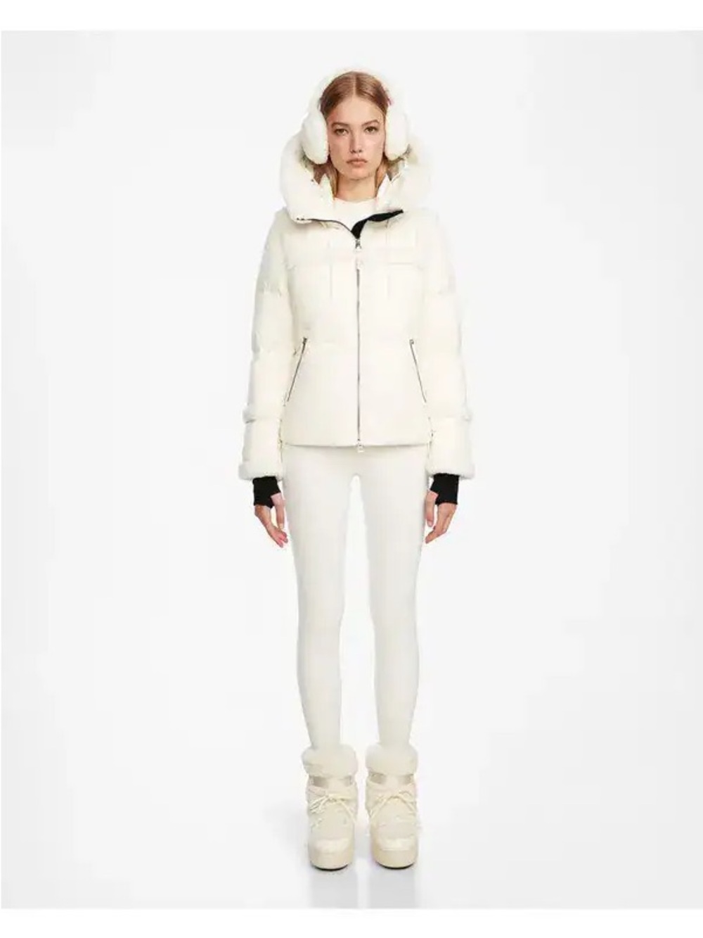 RUDSAK Juliana Cream Puffer Parka with Sherpa Trim